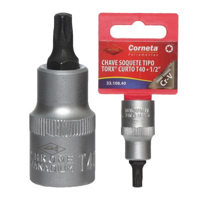 CHAVE SOQUETE TORX CURTO T40 1/2"