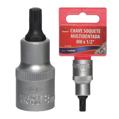 SOQUETE BITS MULTIDENTADO 1/2" M8