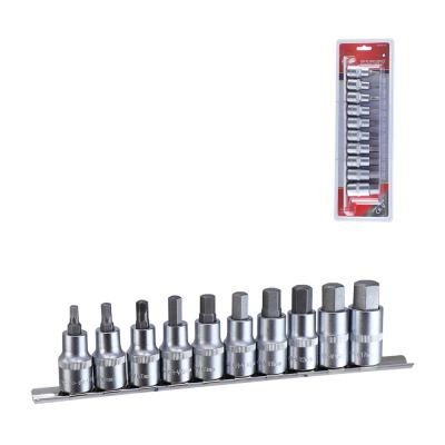 SOQUETE BITS HEXAGONAL CURTO 1/2" 10 PECAS