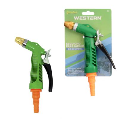 ESGUICHO PARA JARDIM COM CONECTOR E BICO DE METAL 1/2"