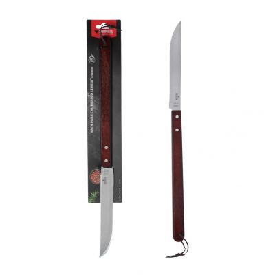 FACA PARA CHURRASCO DE INOX COM CABO DE MADEIRA LEME 8"