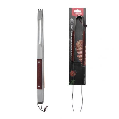 PEGADOR PARA CHURRASCO DE INOX COM CABO DE MADEIRA LEME 47CM