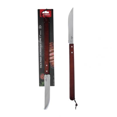 FACA PARA CHURRASCO DE INOX COM CABO DE MADEIRA LEME 7"