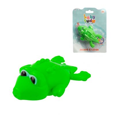 BRINQUEDO PARA BANHO A CORDA JACARE 10,5CM