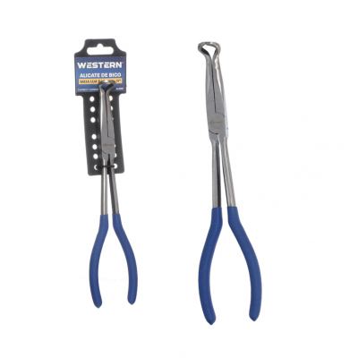 ALICATE DE BICO MEIA LUA LONGO COM CABO AZUL 11"
