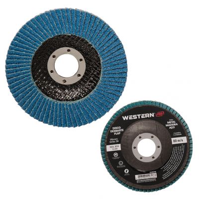 DISCO DE DESBASTE TIPO FLAP EM ZIRCONIO 115 X 22MM GRAO 36