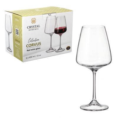 TACA PARA VINHO DE CRISTAL CORVUS 450ML 6 PECA