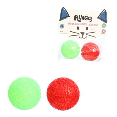 BRINQUEDO PARA GATO BOLINHAS COM GUIZO 5CM 2 PECAS