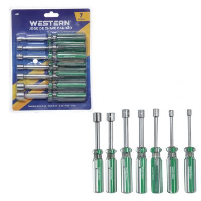 JOGO 7 CHAVES CANHAO 5MM A 13MM