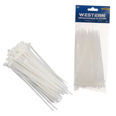 ABRACADEIRA NYLON BRANCA 3,6X150MM 100 PECAS