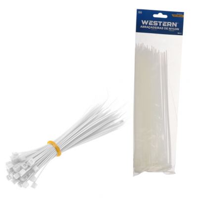 ABRACADEIRA DE NYLON BRANCA 3,6X250MM 100 PECAS
