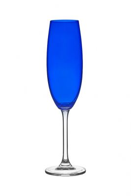 TACA PARA CHAMPANHE DE CRISTAL GASTRO AZUL 220ML 6 PECAS