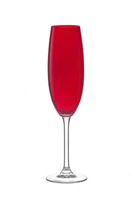 TACA PARA CHAMPANHE DE CRISTAL GASTRO VERMELHO 220ML 6 PECAS