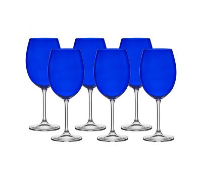 TACA PARA VINHO BORDEAUX DE CRISTAL GASTRO AZUL 580ML 6 PECAS