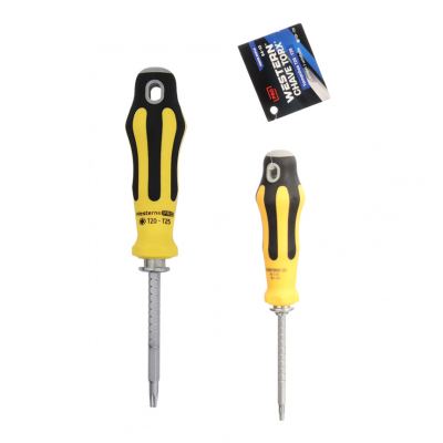 CHAVE TORX COM CABO PRETO E AMARELO PONTA DUPLA T20 T25