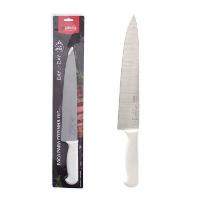 FACA PARA COZINHA DE INOX COM CABO BRANCO DAY BY DAY 10"