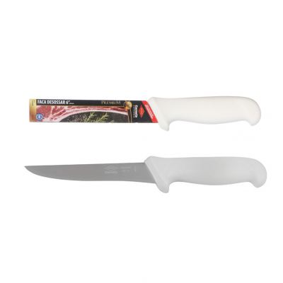 FACA PARA DESOSSAR DE INOX COM CABO BRANCO PREMIUM 6"