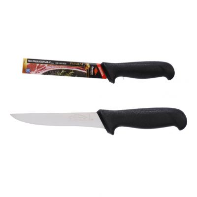 FACA PARA DESOSSAR DE INOX COM CABO PRETO PREMIUM 6"
