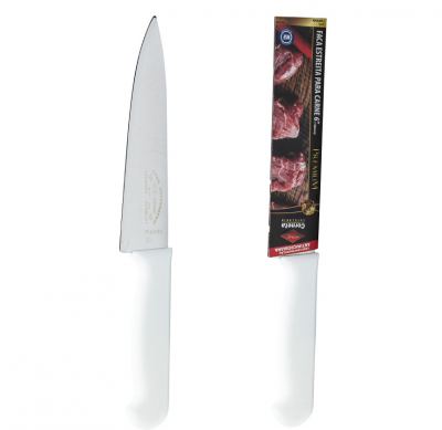 FACA PARA CARNE DE INOX COM CABO BRANCO PREMIUM 6"