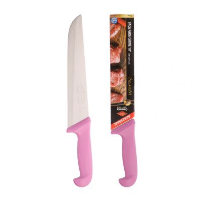 FACA PARA CARNE REFILE DE INOX COM CABO LILAS PREMIUM 10"