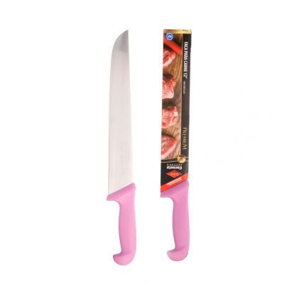 FACA PARA CARNE REFILE DE INOX COM CABO LILAS PREMIUM 12"