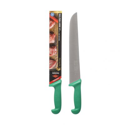 FACA PARA CARNE DE INOX COM CABO VERDE PREMIUM 12"
