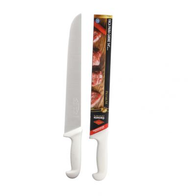 FACA PARA CARNE DE INOX COM CABO BRANCO PREMIUM 14"