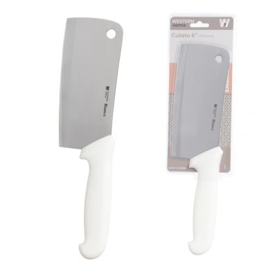 CUTELO DE INOX COM CABO DE PLASTICO BRANCO BIANCO 6"