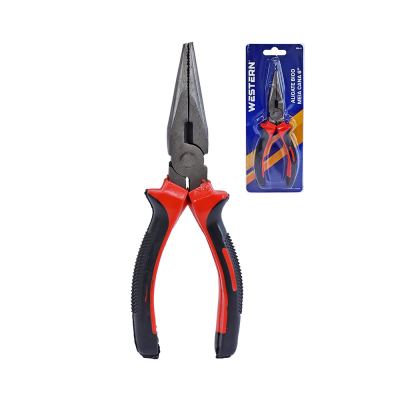 ALICATE DE BICO MEIA CANA RETO PRETO E VERMELHO 6"