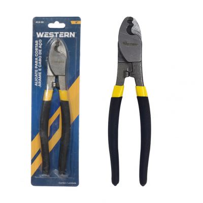 ALICATE DE CORTE PARA ARAME E CABO DE ACO PRETO E AMARELO 8"