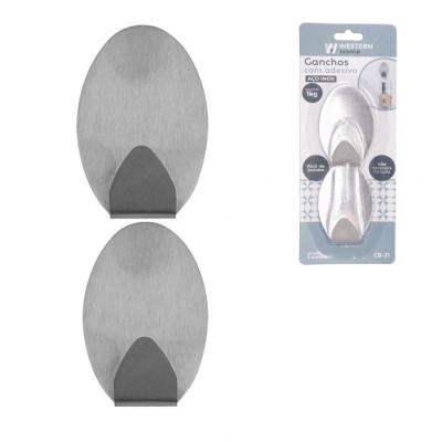GANCHO DE INOX OVAL JOGO 2 PECAS