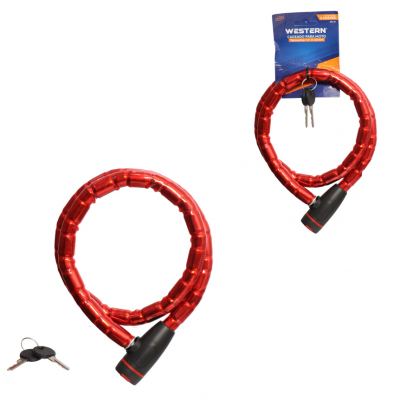 CADEADO FLEXIVEL ANTIFURTO PARA MOTO COM CHAVE 1M X 18MM