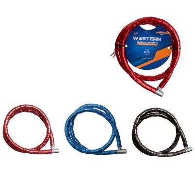 CADEADO FLEXIVEL ANTIFURTO PARA MOTO COM CHAVE 1,2M X 18MM