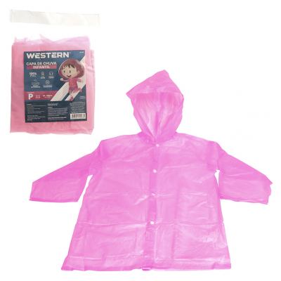 CAPA DE CHUVA PVC INFANTIL ROSA