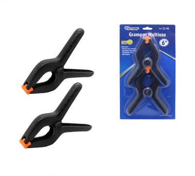 JOGO 2 GRAMPOS MULTIUSO COM MOLA 6"