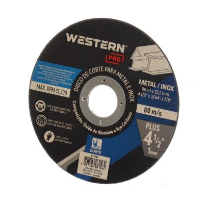 DISCO DE CORTE PARA METAL E INOX PLUS 115X1X22,2MM