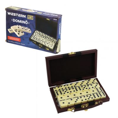 JOGO DE DOMINO COM MALETA 28 PECAS 9MM