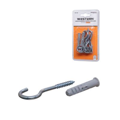 JOGO DE GANCHO E BUCHA EXPANSAO 8 X 40MM - 10 PECAS