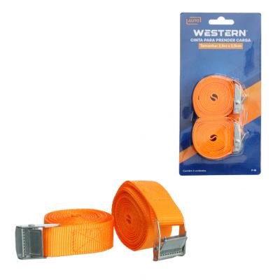 CINTA PARA PRENDER CARGA SEM CATRACA 2,5CM X 2,5M 120KG 2 PECAS