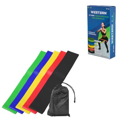 MINI FAIXA ELASTICA PARA EXERCICIOS 5 CORES/TENSOES