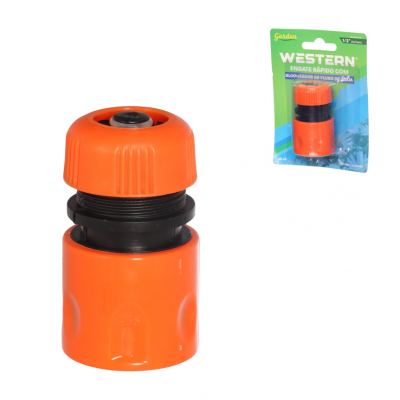 ENGATE RAPIDO PARA MANGUEIRA 1/2" COM BLOQUEADOR DE FLUXO DE AGUA