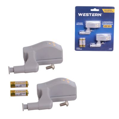 LUMINARIA PARA DOBRADICA LED PARA ARMARIO E GUARDA ROUPA 12V 2 PECAS