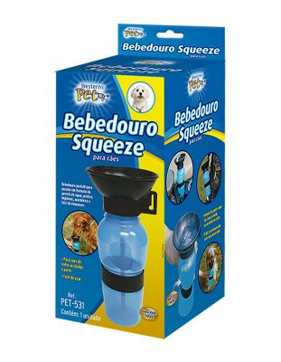 BEBEDOURO SQUEEZE DE PLASTICO CAO 600ML
