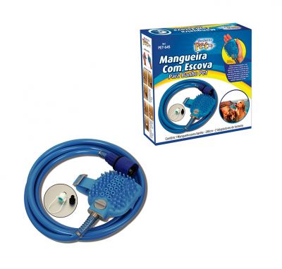MANGUEIRA COM ESCOVA PARA BANHO PET