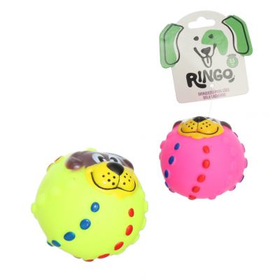 BRINQUEDO PARA CACHORRO BOLA MODELO CACHORRO 6,5CM
