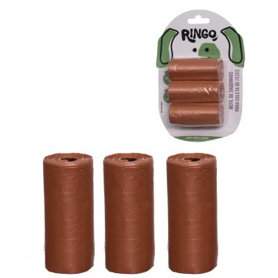 REFIL SAQUINHOS COLETOR DE FEZES PET VERMELHO 3 ROLOS