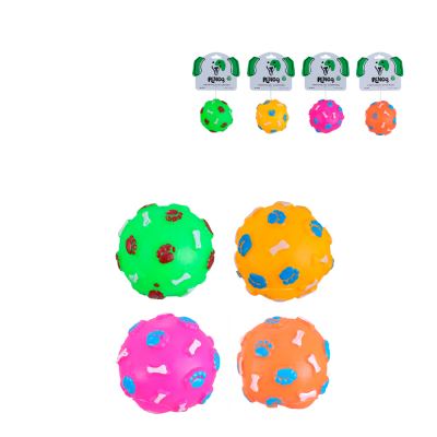 BRINQUEDO PARA CACHORRO BOLA PEGADAS 7,5CM