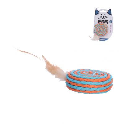 BRINQUEDO PARA GATO ESPIRAL COM PENA 15CM