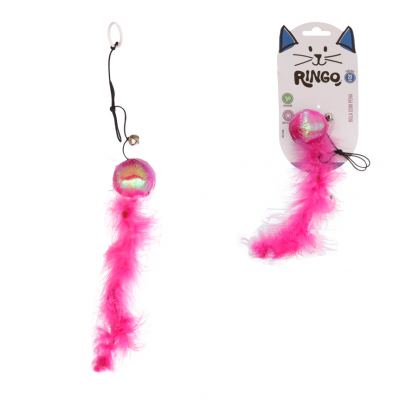 BRINQUEDO PARA GATO BOLA COM PENA 23CM