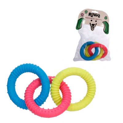 BRINQUEDO PARA CAO ARGOLA TRIPLA 8CM